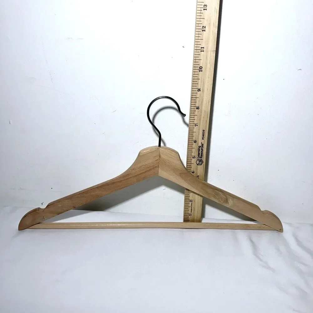 Natural Maple Wood Hangers 5 Pack Closet Clothing Storage Organizer
